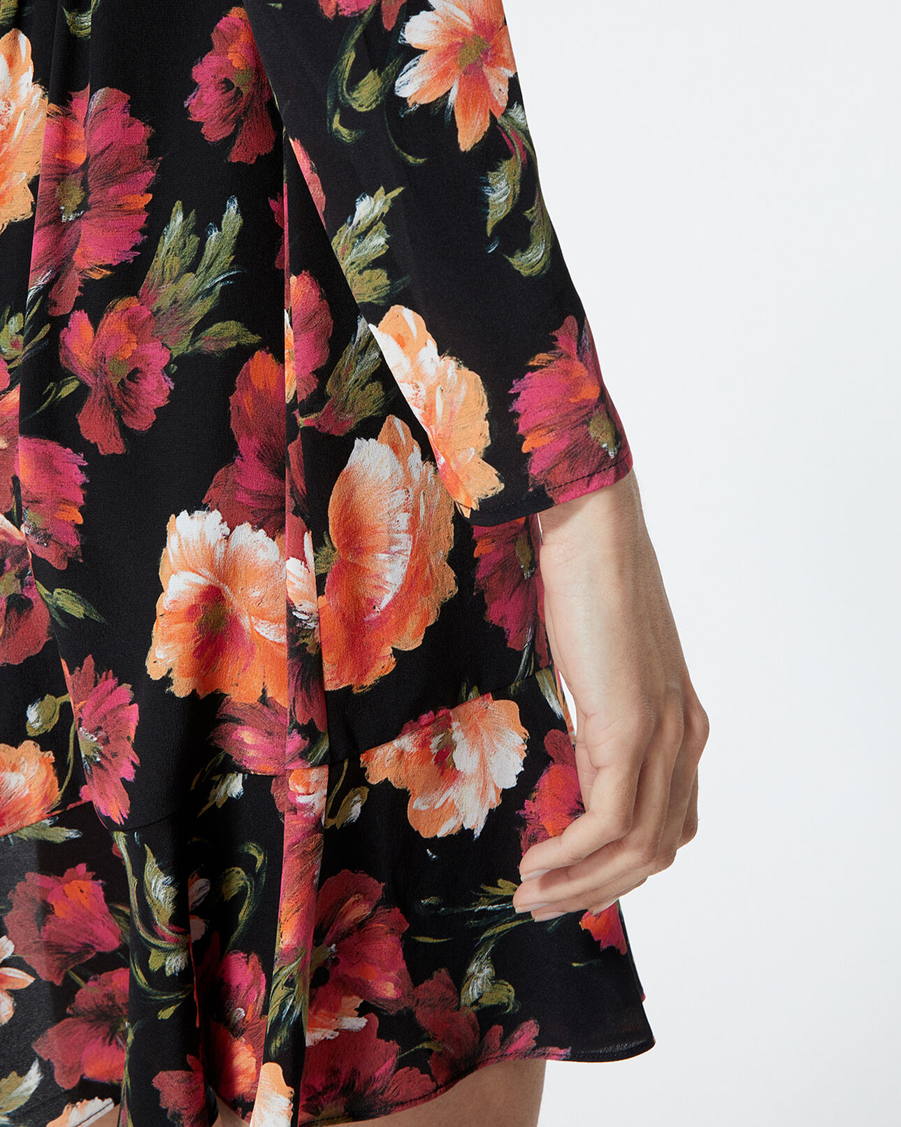 The Kooples DAMEN MULTICOLOR kurzes seidenkleid mit blumenprint