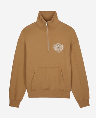 The Kooples HOMME LIGHT BROWN sweatshirt avec sérigraphie marron