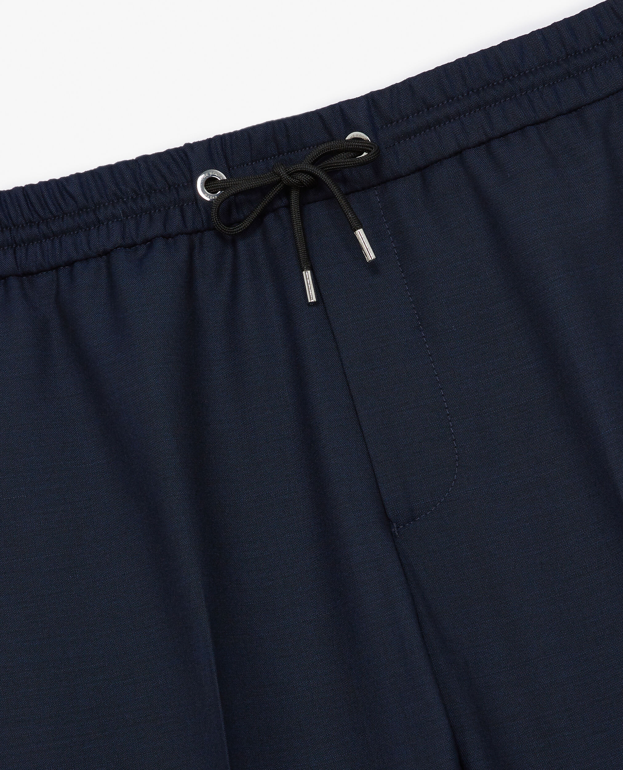 Pantalon en laine bleu taille élastique, NAVY, hi-res image number null