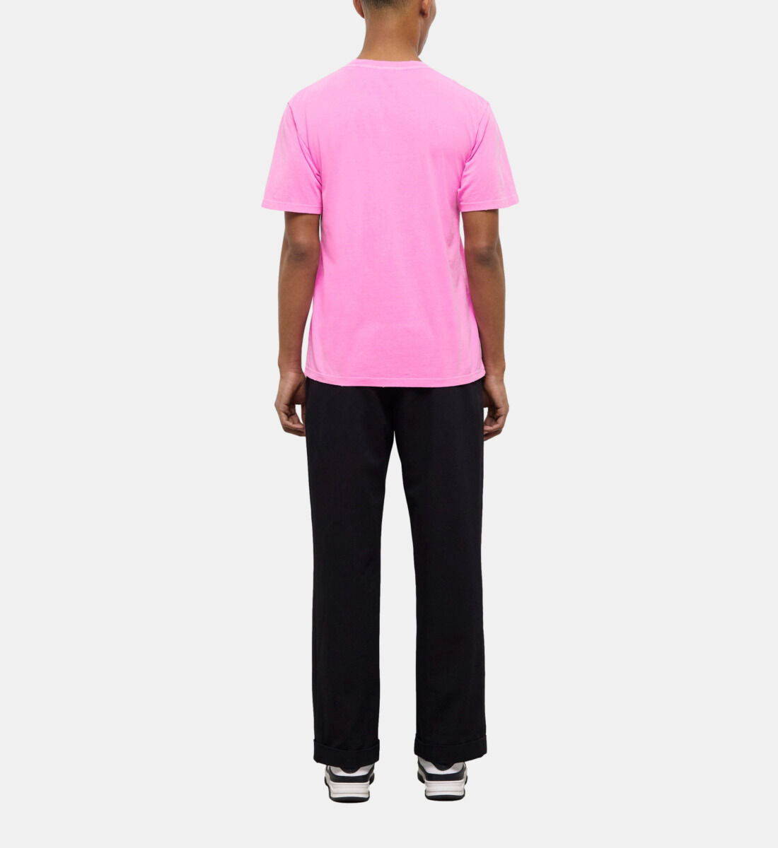 Men s fluorescent pink t shirt with logo The Kooples