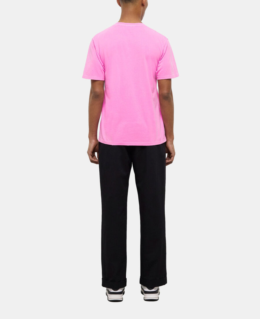 men's fluorescent pink t-shirt with logo