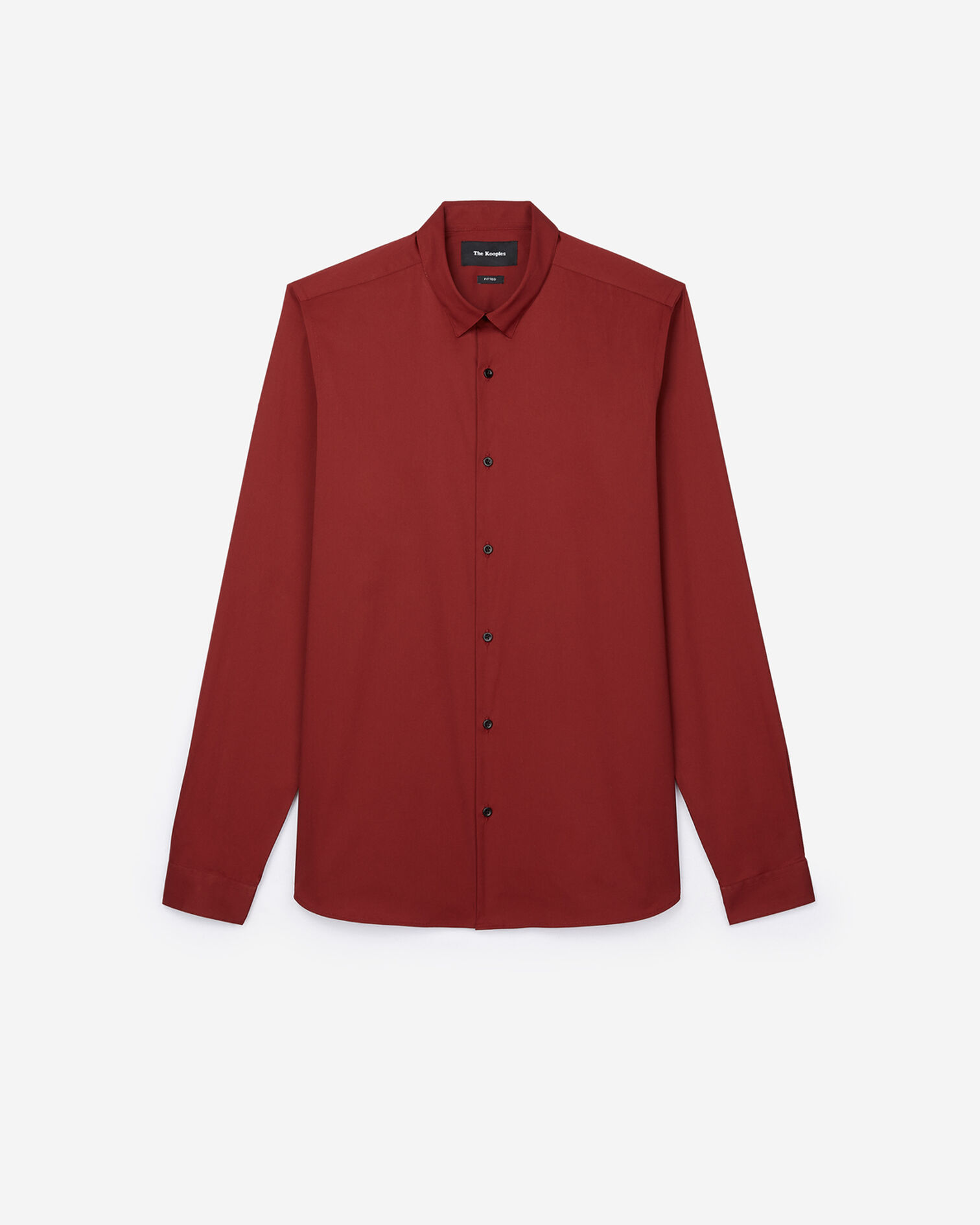 Camisa roja de papel popelina con cuello clásico, RED, hi-res image number null