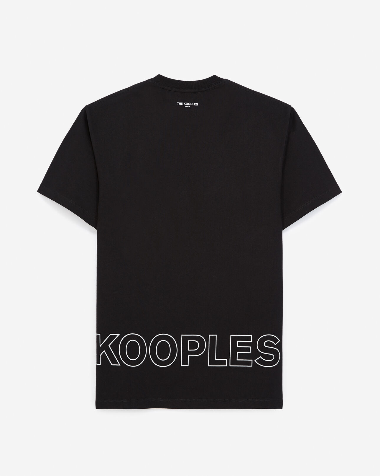 The Kooples HOMME BLACK t-shirt noir coton à imprimé the kooples