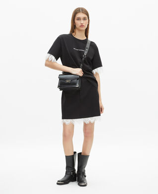 The Kooples F BLACK short skirt with black lace