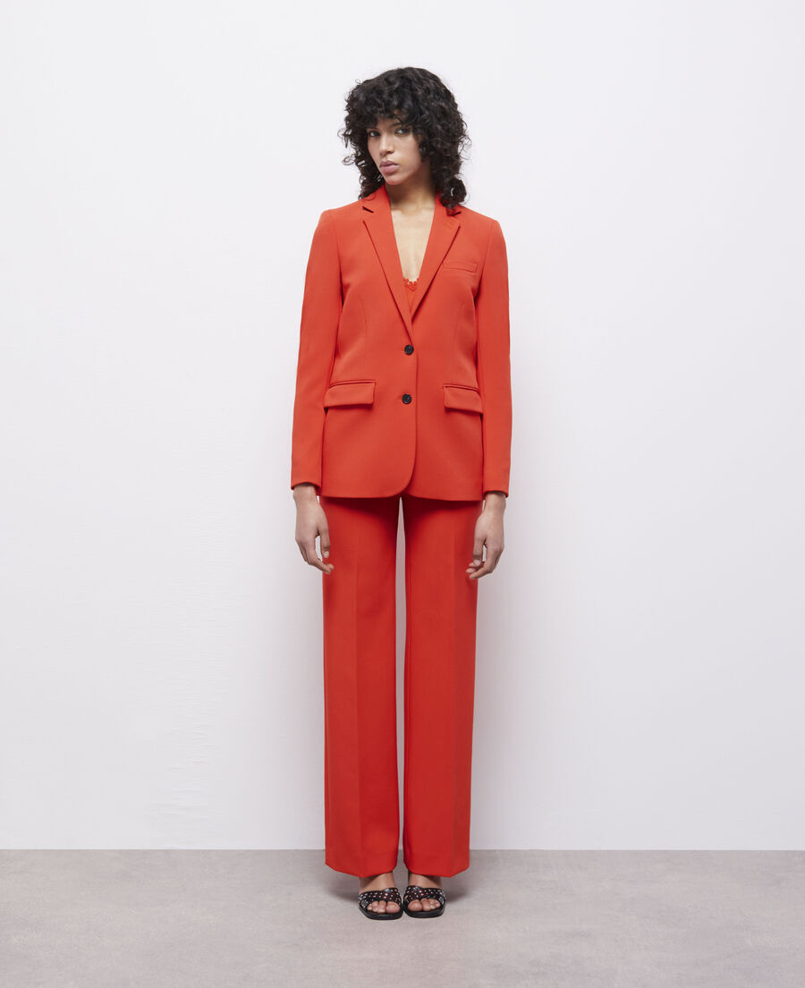 orange crêpe suit jacket