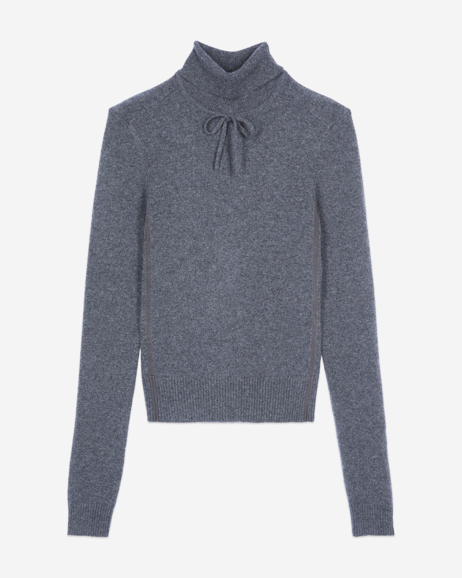 Grey cashmere sweater, ANTHRACITE MELANGE, hi-res image number null