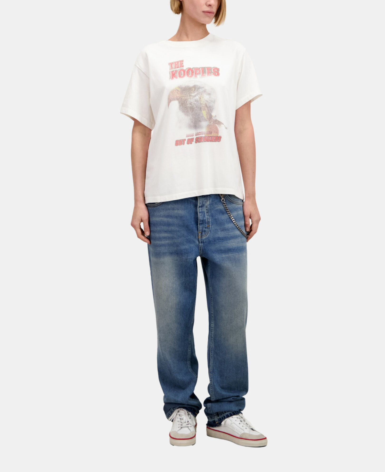The Kooples MUJER ECRU camiseta blanco crudo serigrafía eagle para mujer