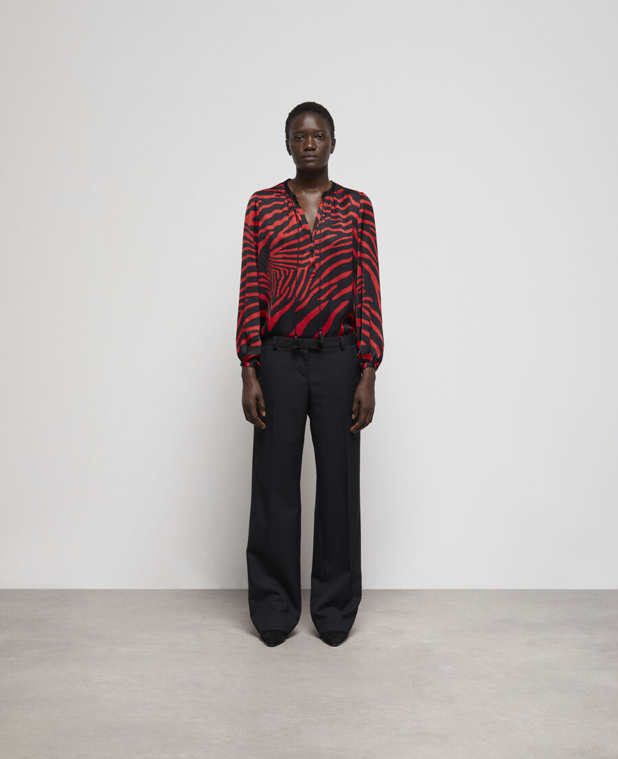 pantalon en laine noir