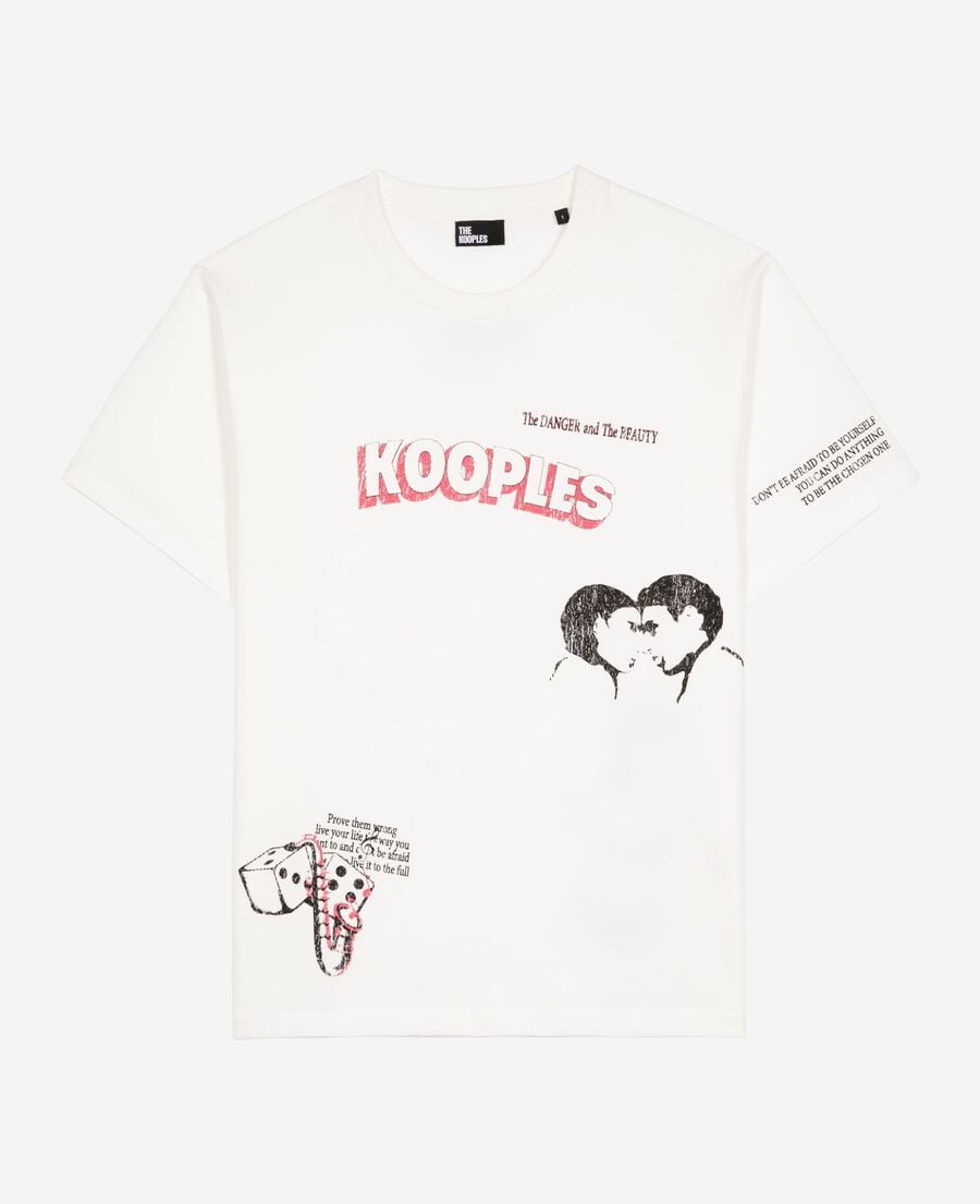 The Kooples DAMEN WHITE t-shirt mit siebdruck wei&szlig;