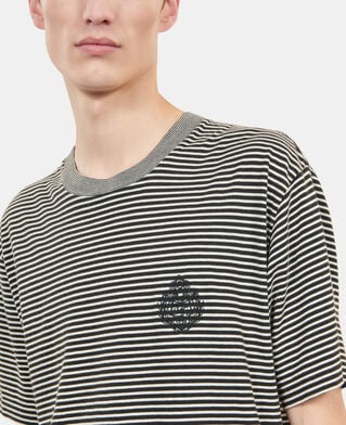 The Kooples H BLACK / WHITE striped blazon t-shirt