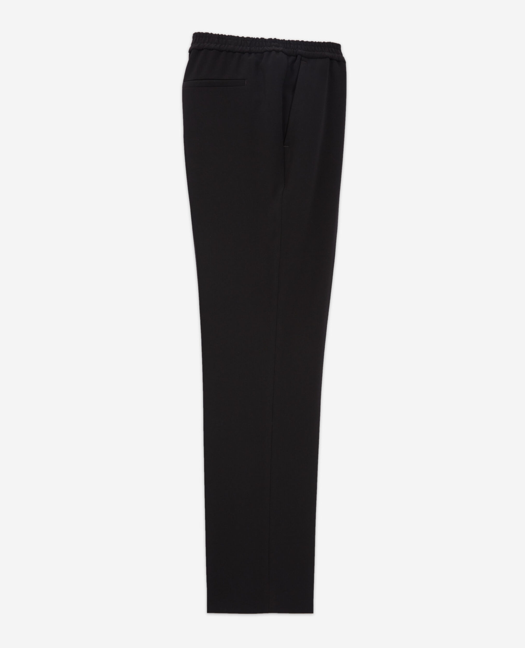 Pantalon noir tissu fluide taille élastique, BLACK, hi-res image number null