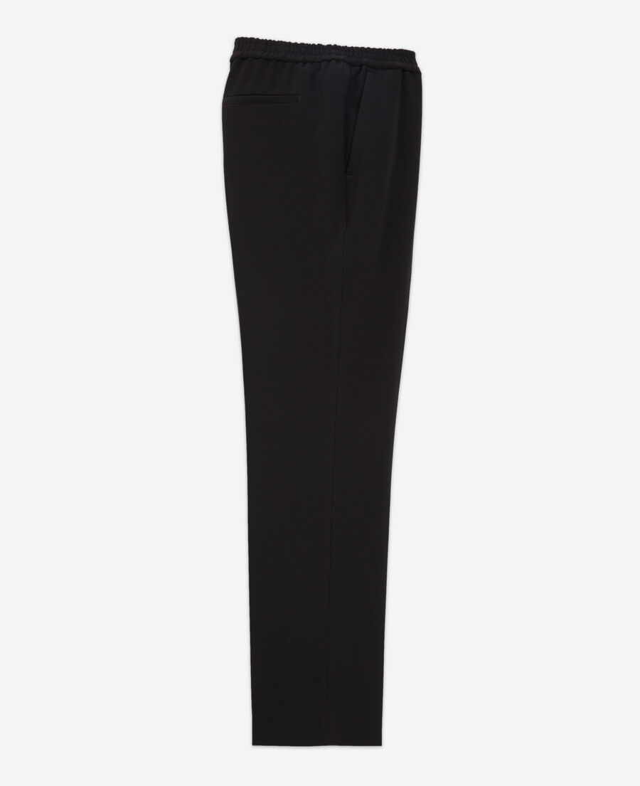 pantalon noir tissu fluide taille élastique