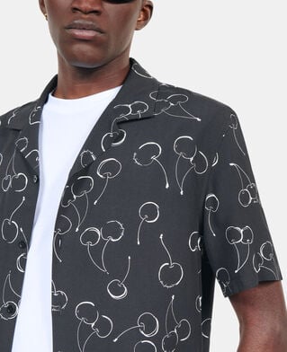 The Kooples H BLACK short-sleeved cherry printed shirt