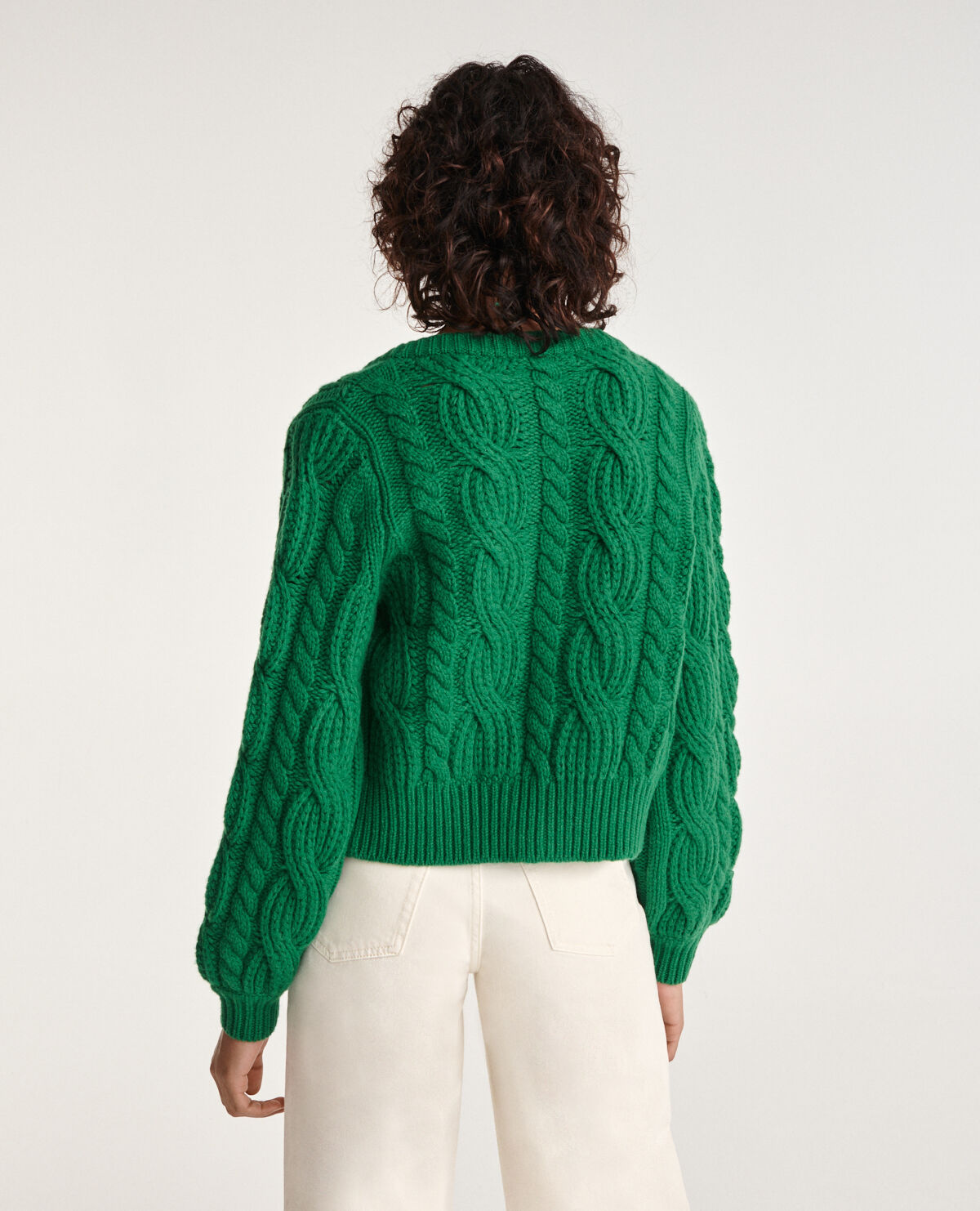 Green cable deals knit cardigan