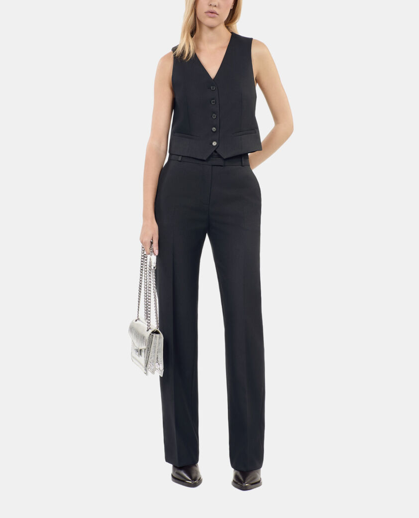 The Kooples WOMEN BLACK black wool waistcoat