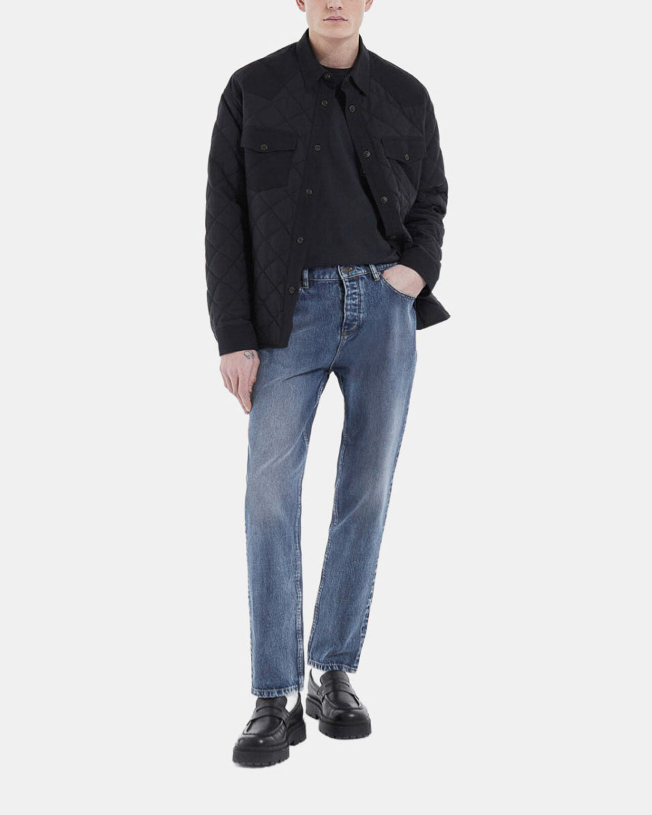 The Kooples HOMME BLACK veste technique matelassée noire poches