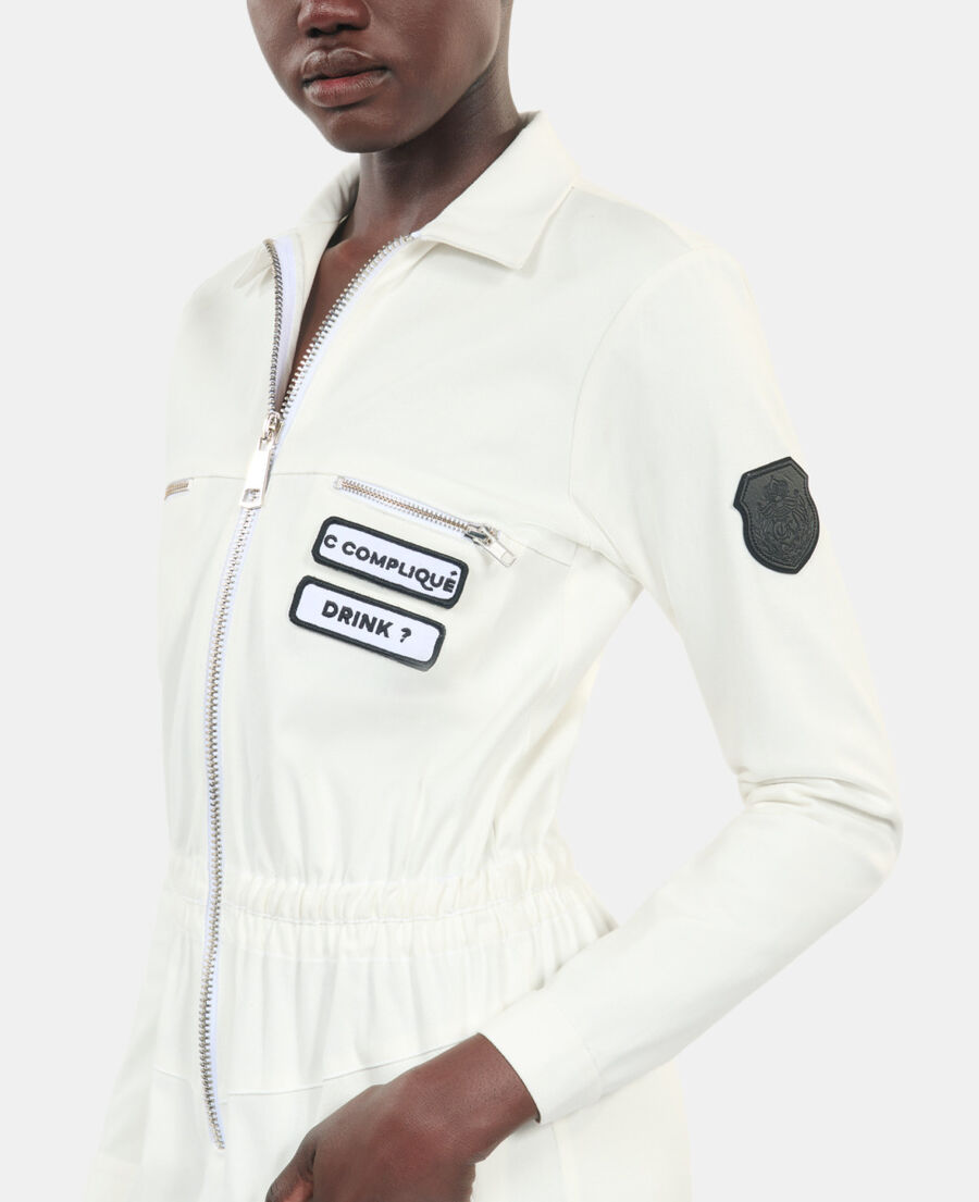The Kooples FEMME ECRU combinaison the kooples x carolina ritzler écrue en coton