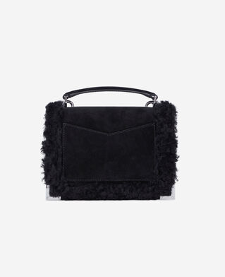 The Kooples WOMEN BLACK emily small black suede leather bag