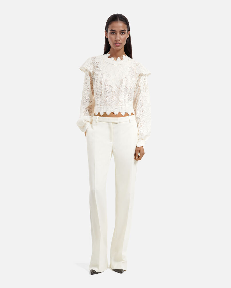 The Kooples FEMME null pantalon de smoking large écru
