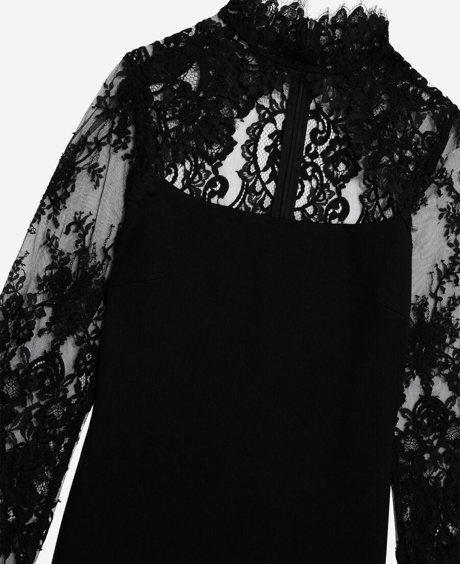 The Kooples WOMEN BLACK short dress with lace