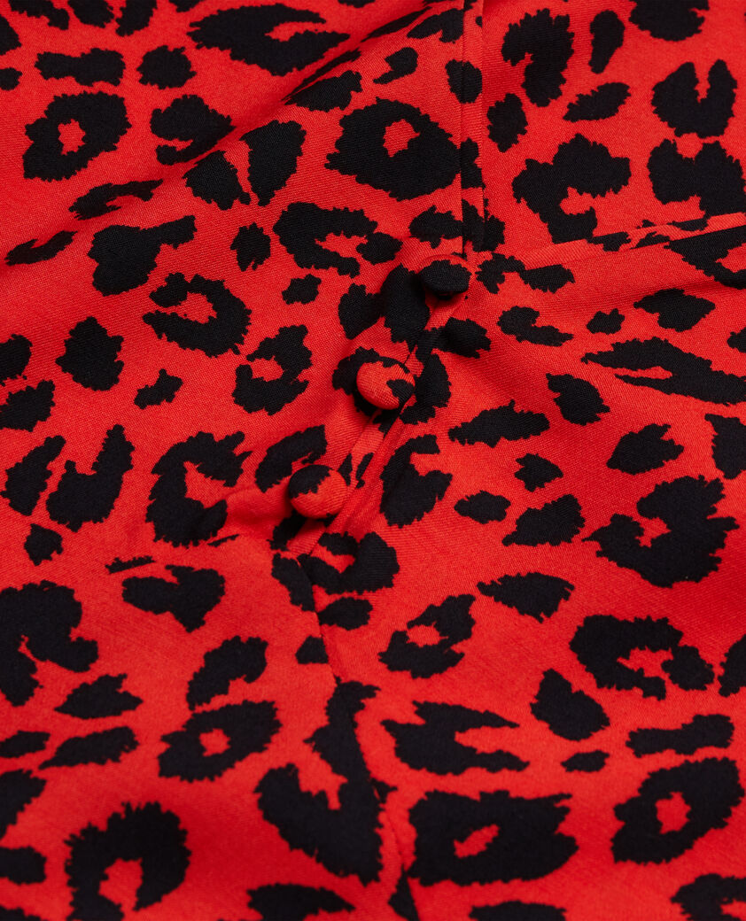 The Kooples FEMME null robe courte léopard orange