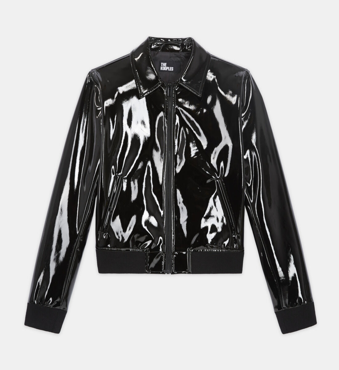 Short black vinyl jacket | The Kooples - US