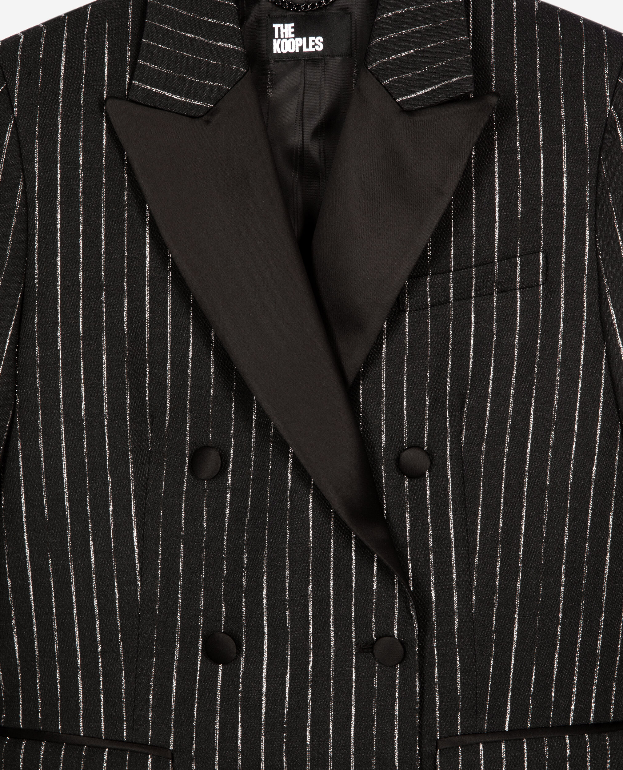 Schwarze Anzugjacke mit Streifen, BLACK, hi-res image number null