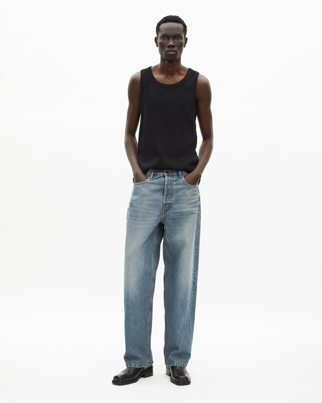 The Kooples MEN USED RAPIECE light blue straight jeans