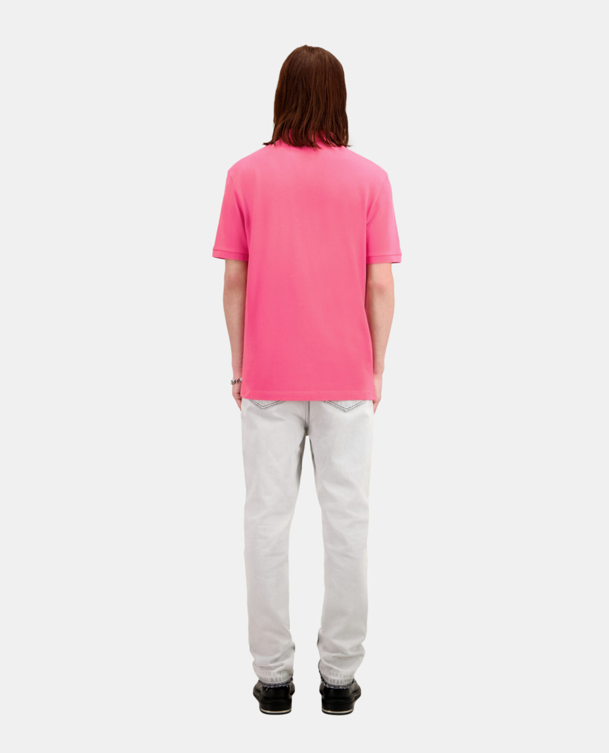 Pink cotton polo t-shirt, OLD PINK, hi-res image number null