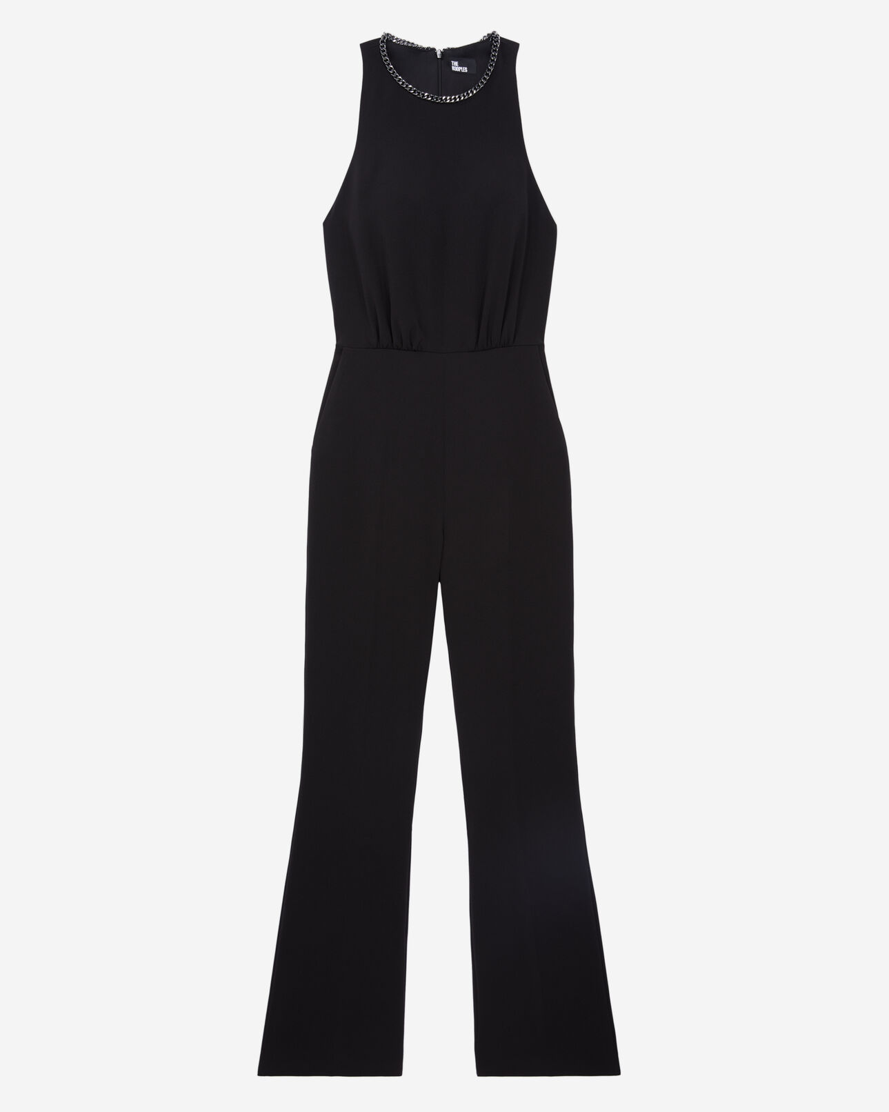 The Kooples DAMEN BLACK schwarzer overall aus krepp