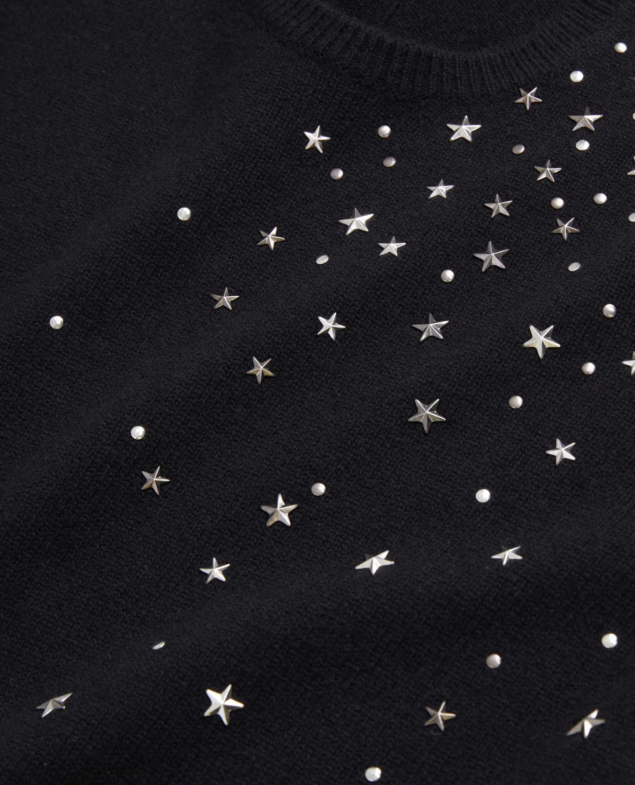 Schwarzer Pullover mit Sternenmotiv, BLACK, hi-res image number null