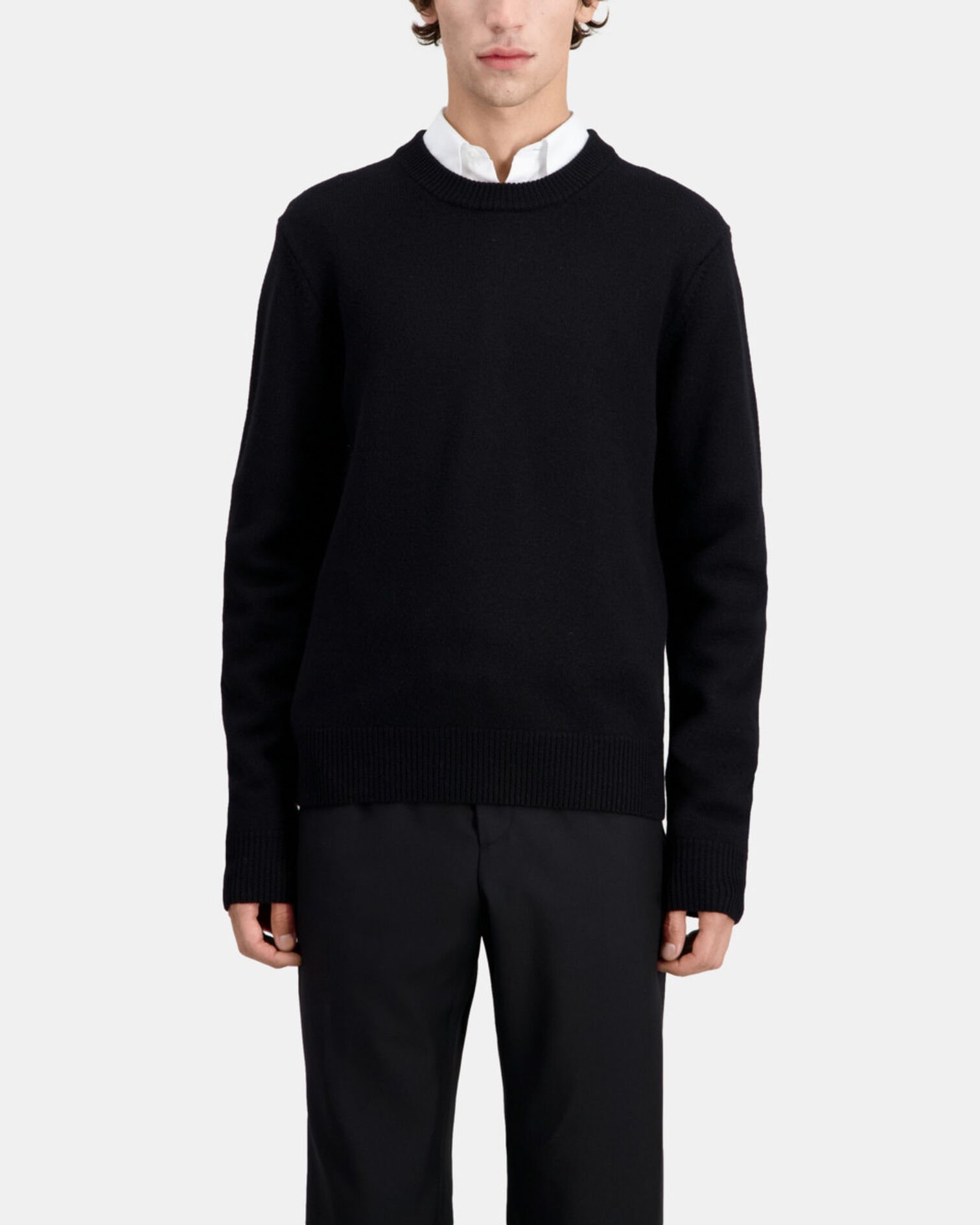 Black wool sweater, BLACK, hi-res image number null