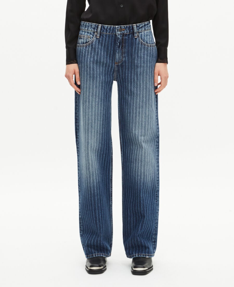 The Kooples WOMEN BABY BLUE blue pinstripe jeans