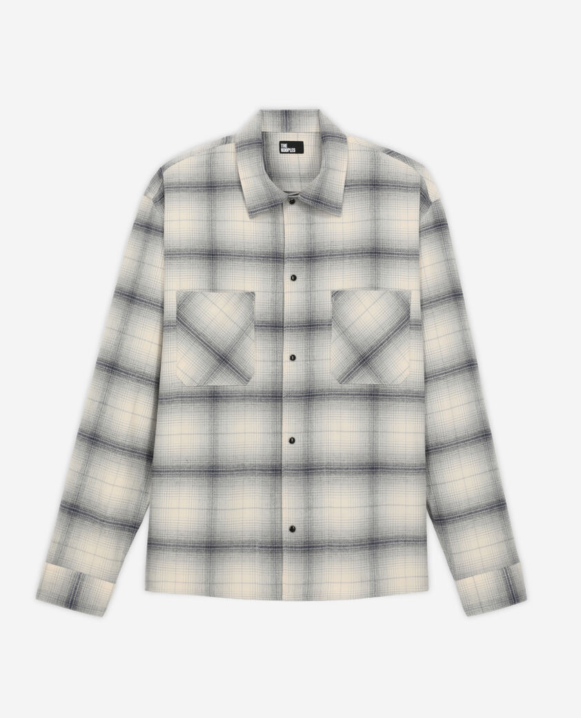 The Kooples HOMME NAVY-BEIGE chemise col classique à carreaux