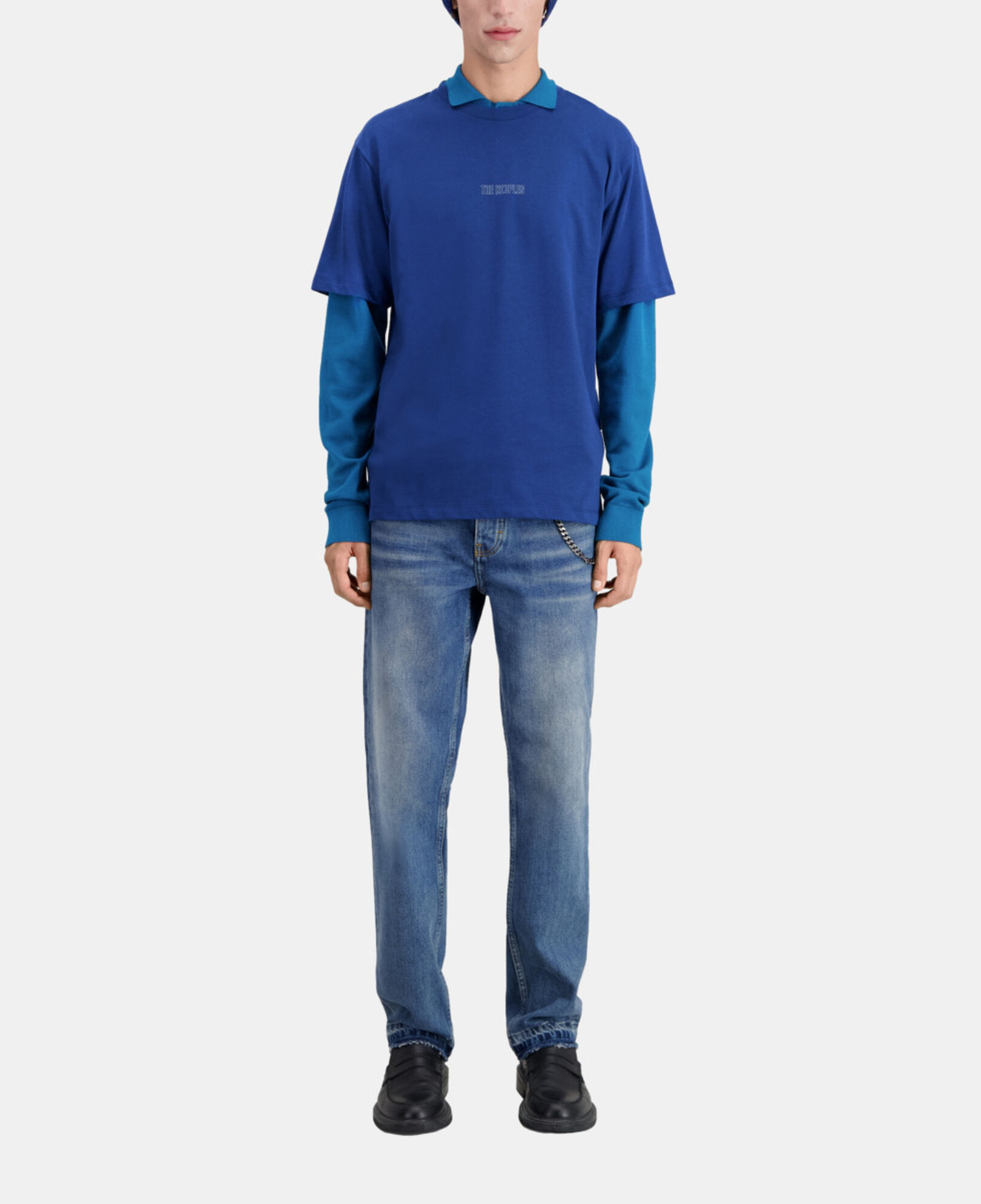 The Kooples MEN ROYAL BLUE - DARK NAVY men's bright blue logo t-shirt