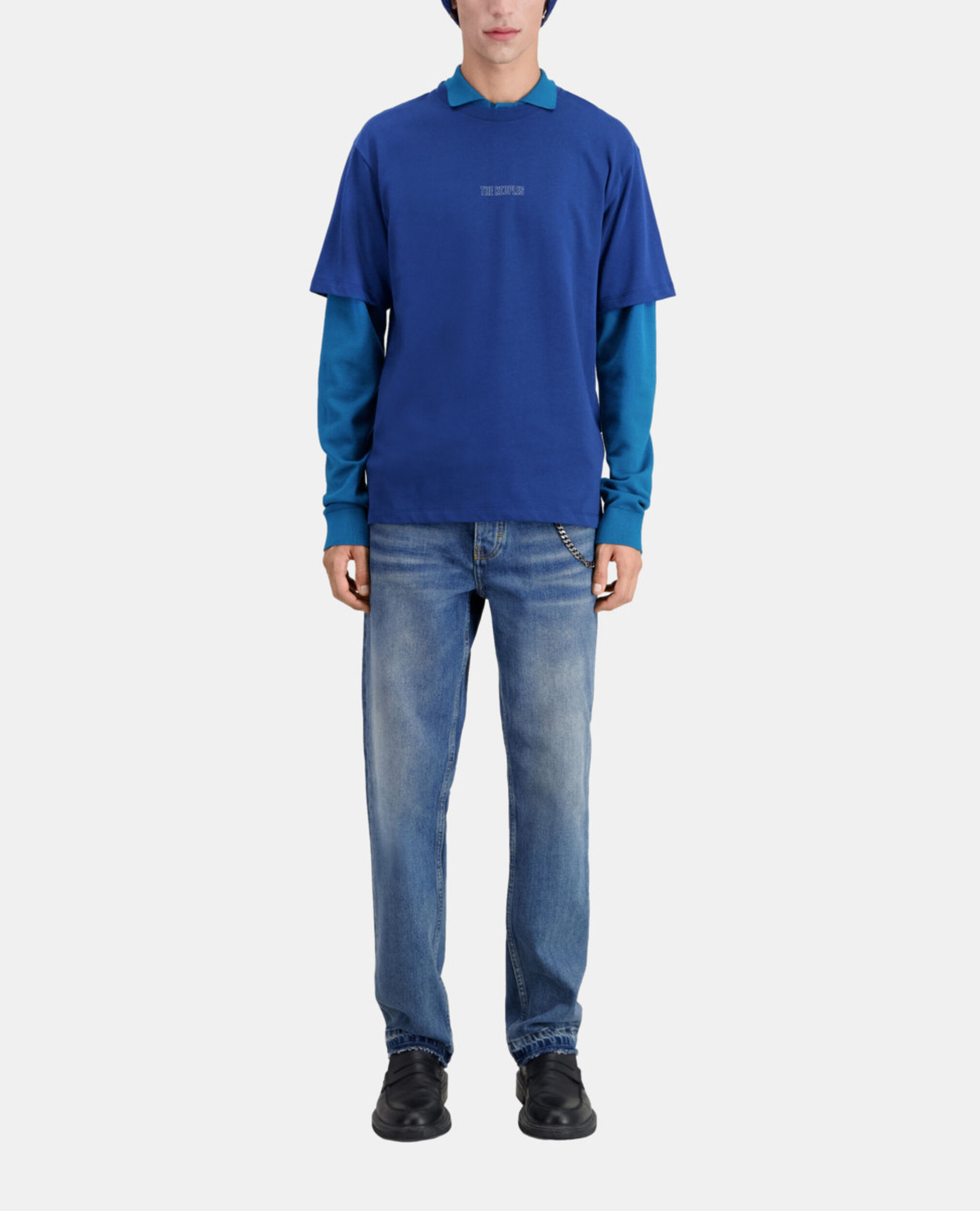 Men's bright blue logo t-shirt, ROYAL BLUE - DARK NAVY, hi-res image number null