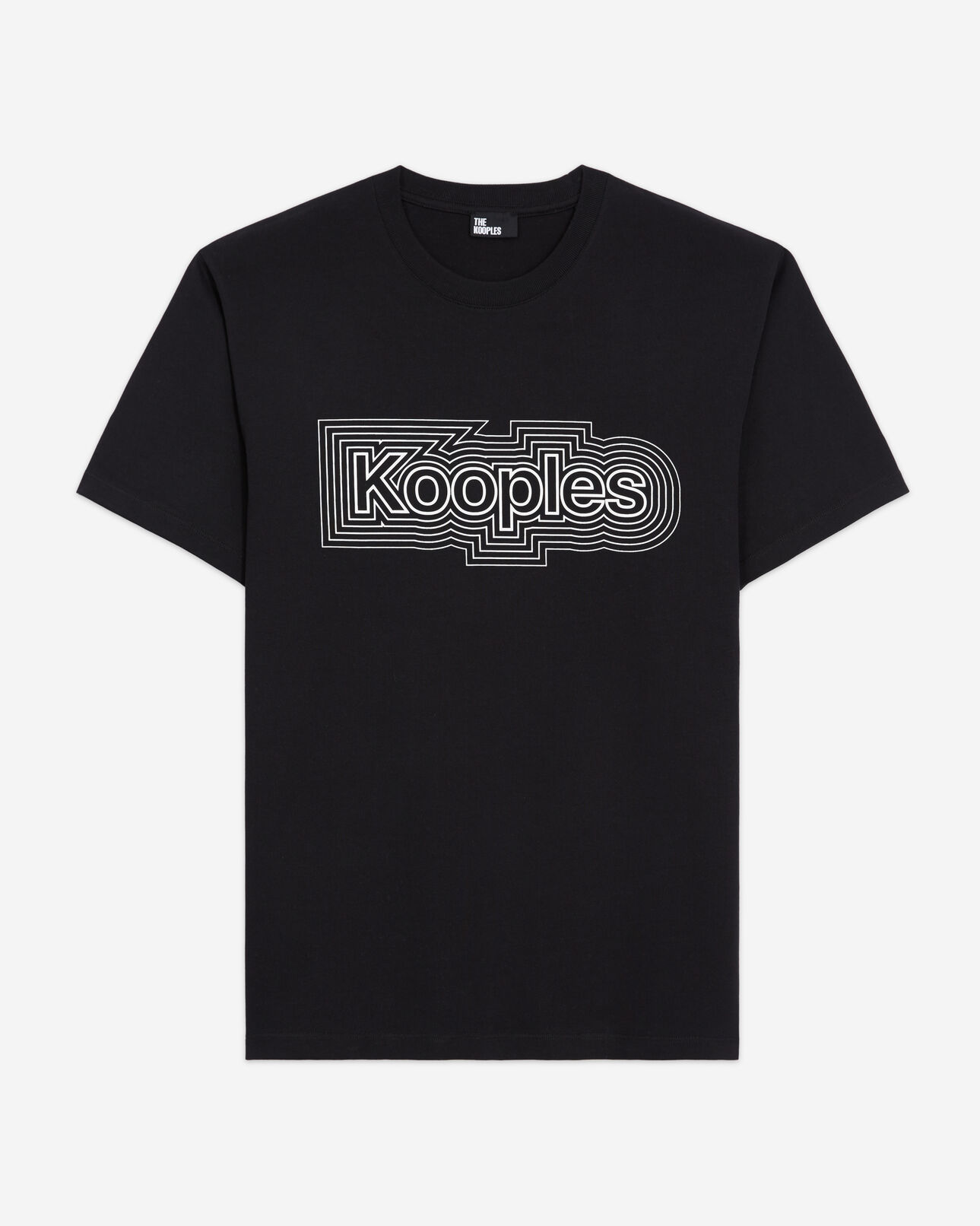 The Kooples MEN BLACK black t-shirt with screen print