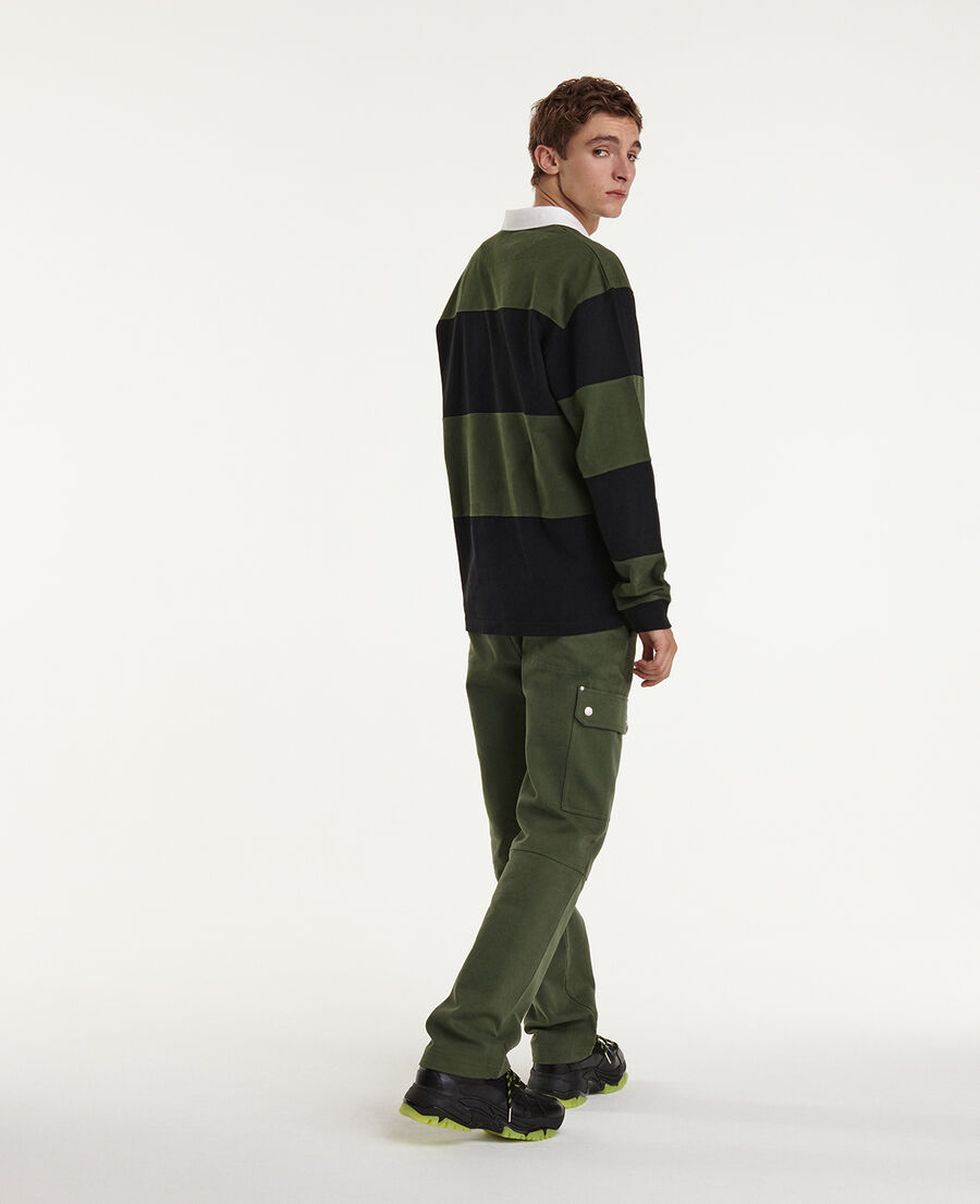 striped oversized polo in thick cotton