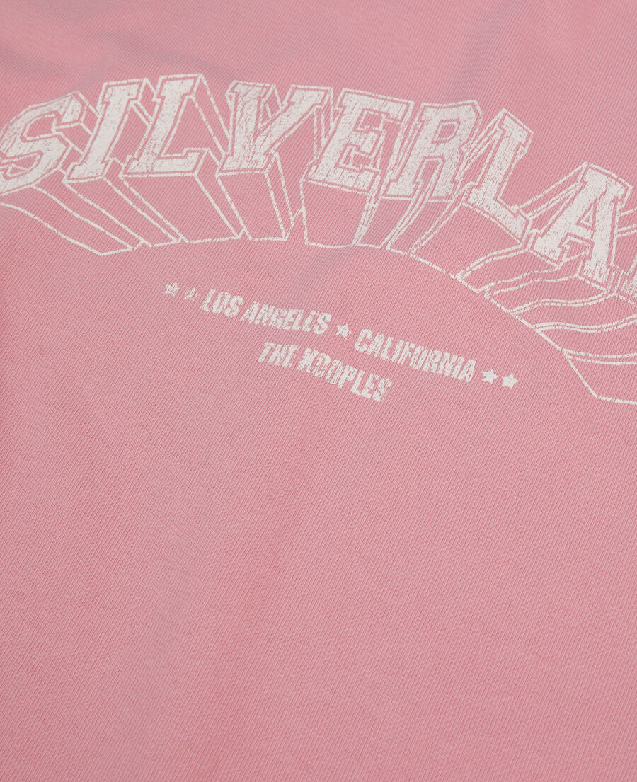 The Kooples F SWEET PINK light pink t-shirt with silverlake serigraphy