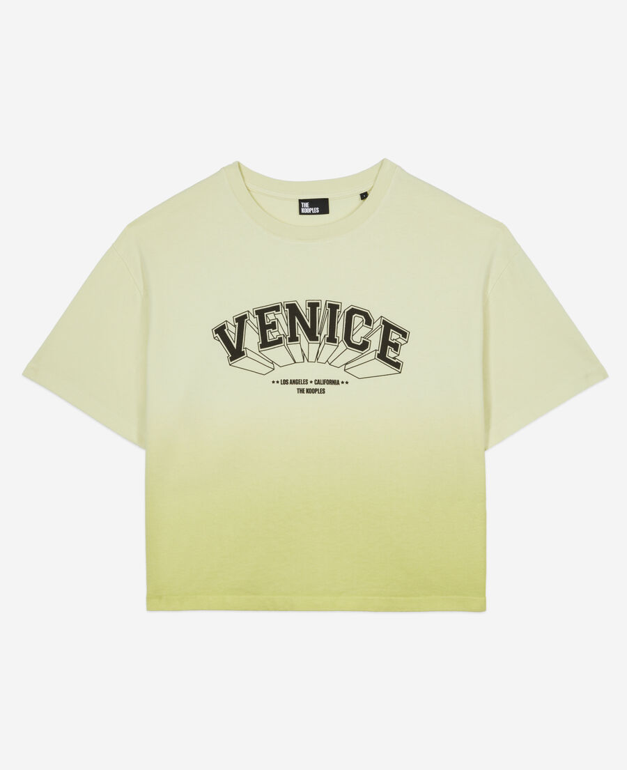 The Kooples FEMME BRIGHT YELLOW t-shirt dégradé avec sérigraphie jaune