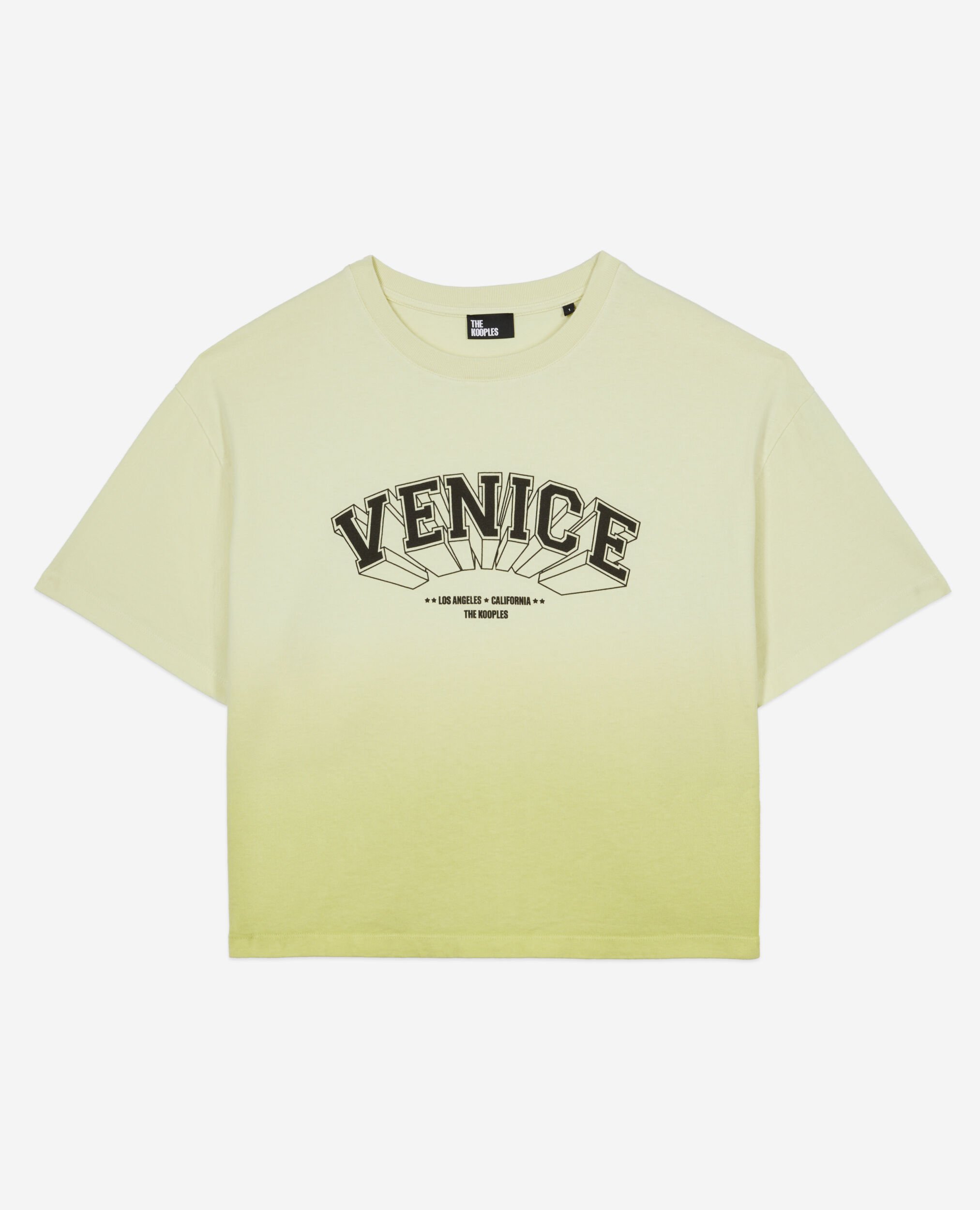 T-shirt dégradé avec sérigraphie jaune, BRIGHT YELLOW, hi-res image number null