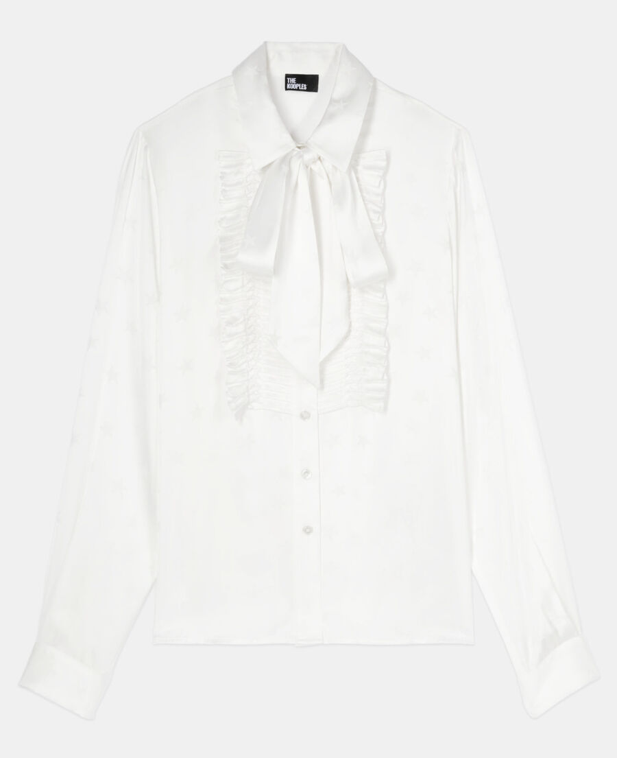 The Kooples DAMEN ECRU ecrufarbenes jacquard-hemd