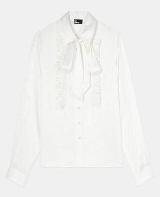 The Kooples DAMEN ECRU ecrufarbenes jacquard-hemd