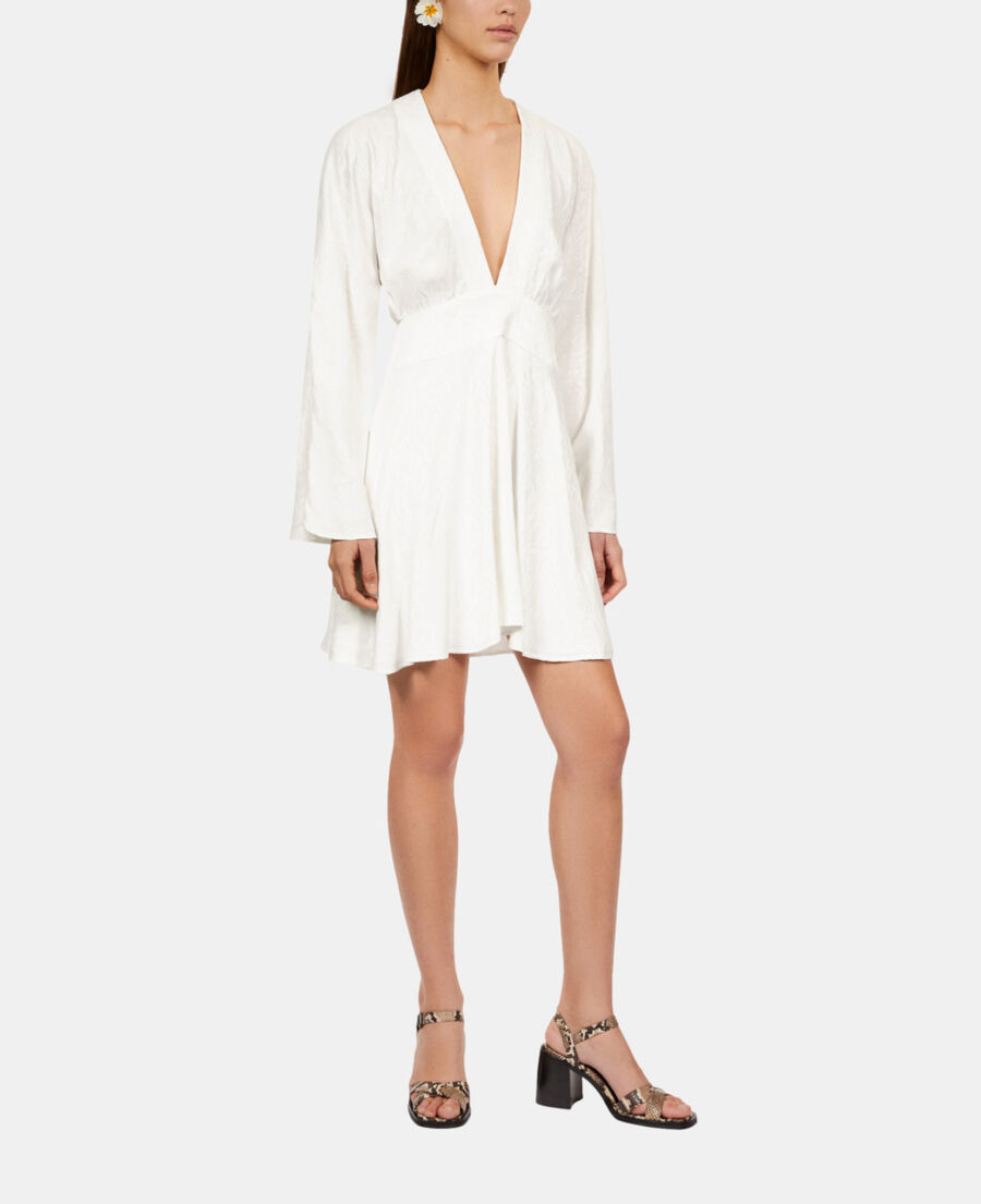 The Kooples WOMEN WHITE short white baroque jacquard dress
