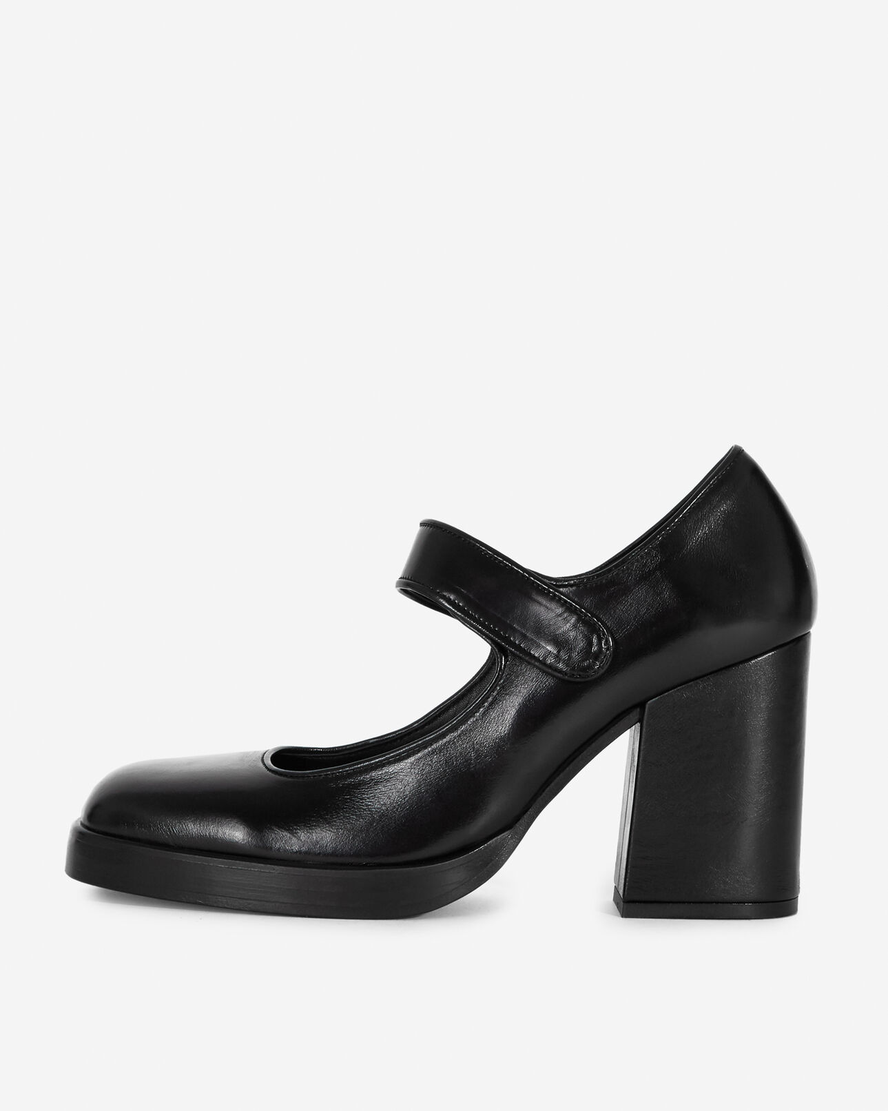The Kooples FEMME BLACK babies noires cuir vernis talons scratch