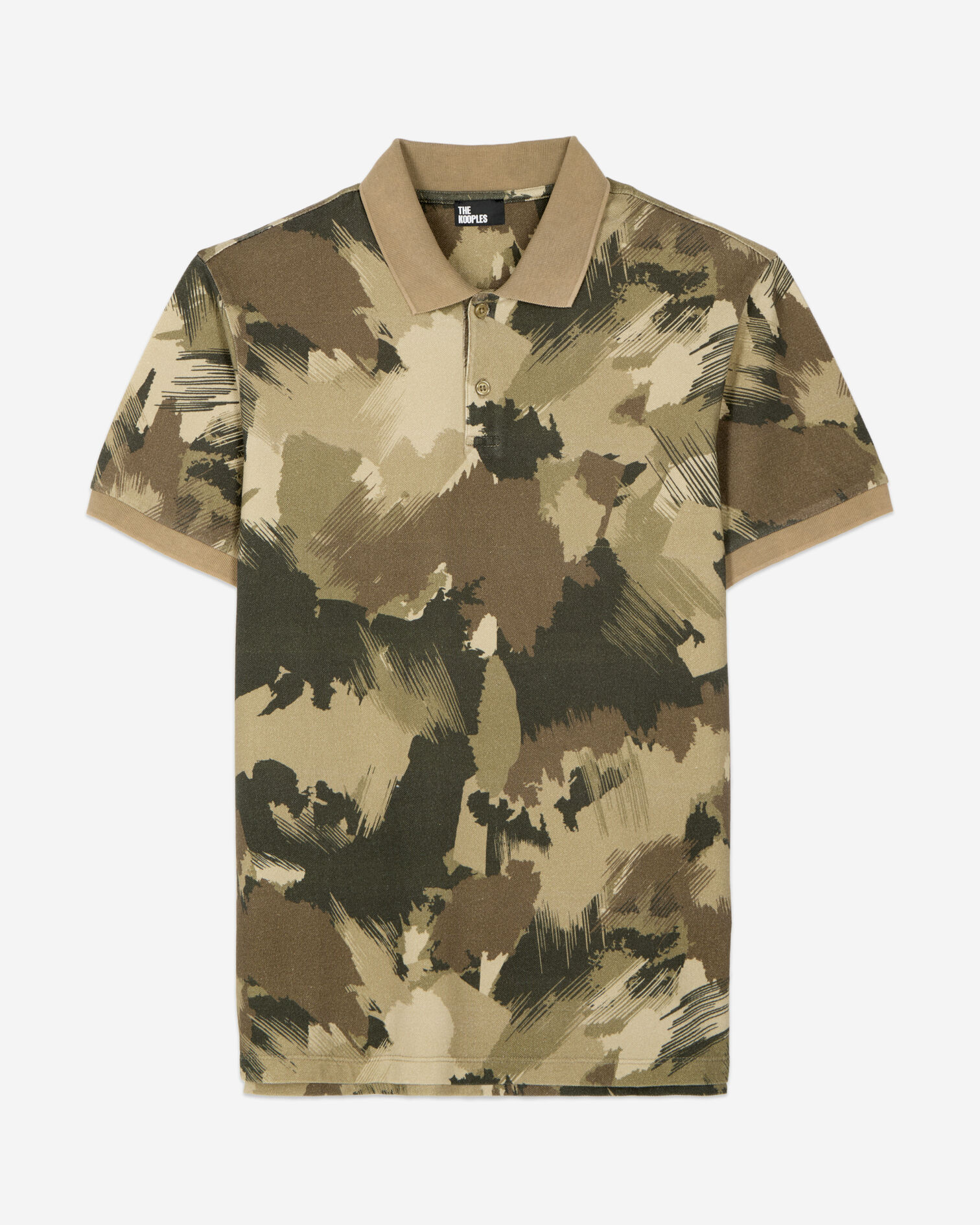 Camouflage print pique cotton polo t-shirt, CAMOUFLAGE, hi-res image number null