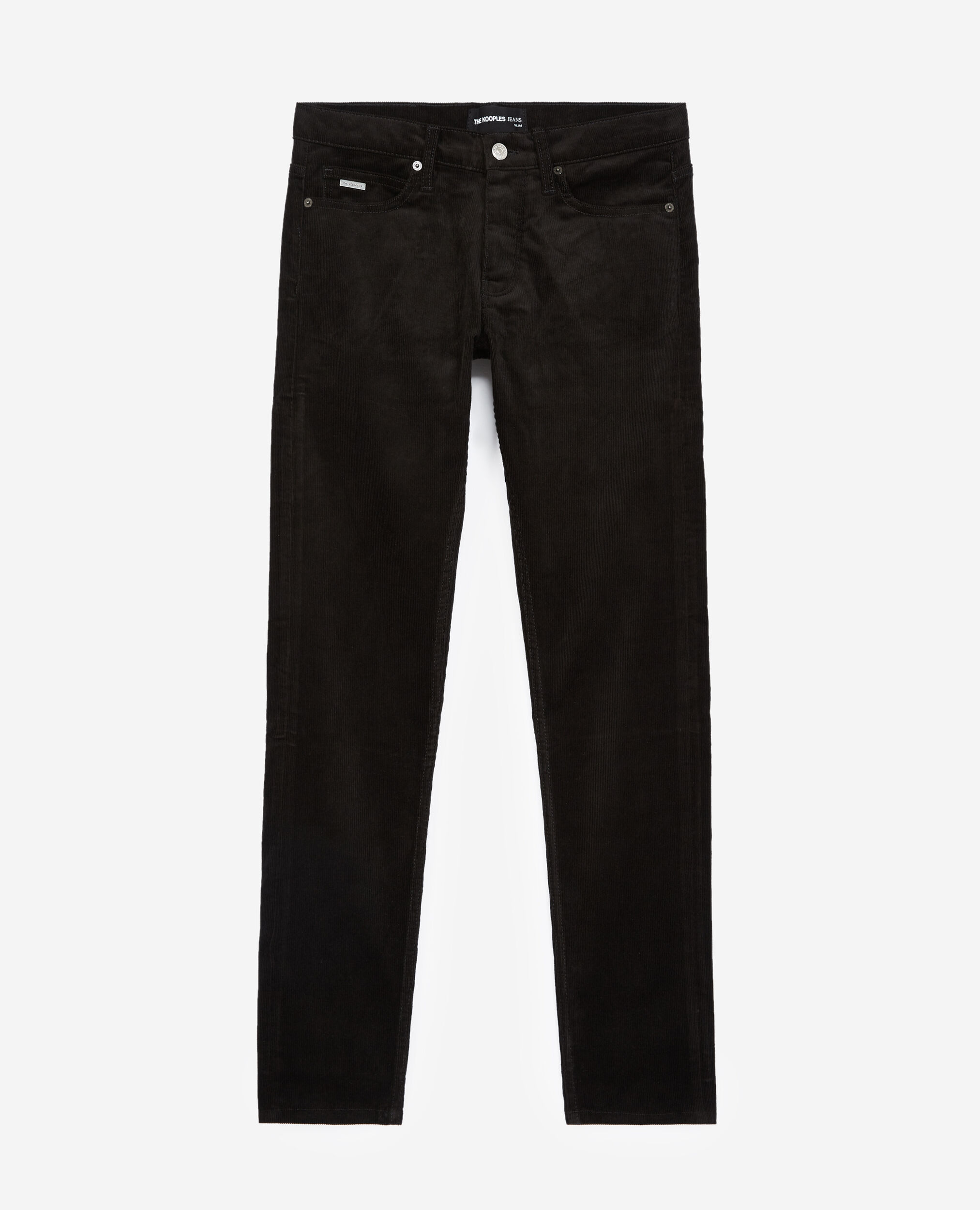 Ribbed black velvet jeans, BLACK, hi-res image number null