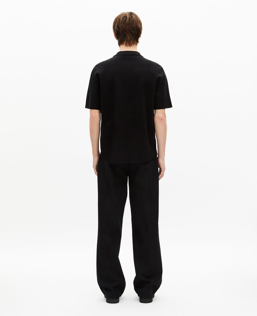 The Kooples HERREN BLACK kurzarmhemd aus schwarzem mesh