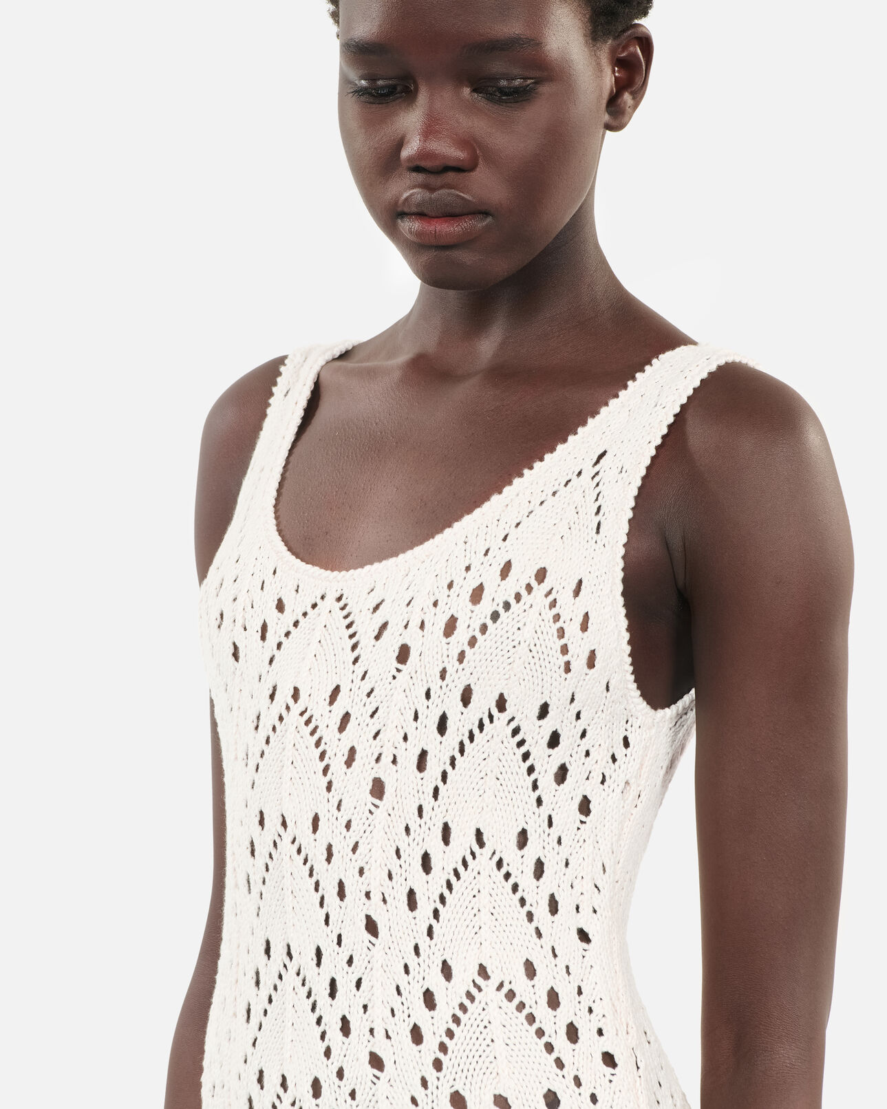 The Kooples WOMEN ECRU long ecru knit dress