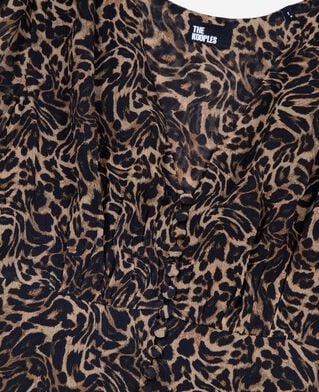 The Kooples DAMEN LEOPARD langes kleid mit leopardenmuster